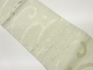 川島織物製　絽曲線に丸模様織出し名古屋帯